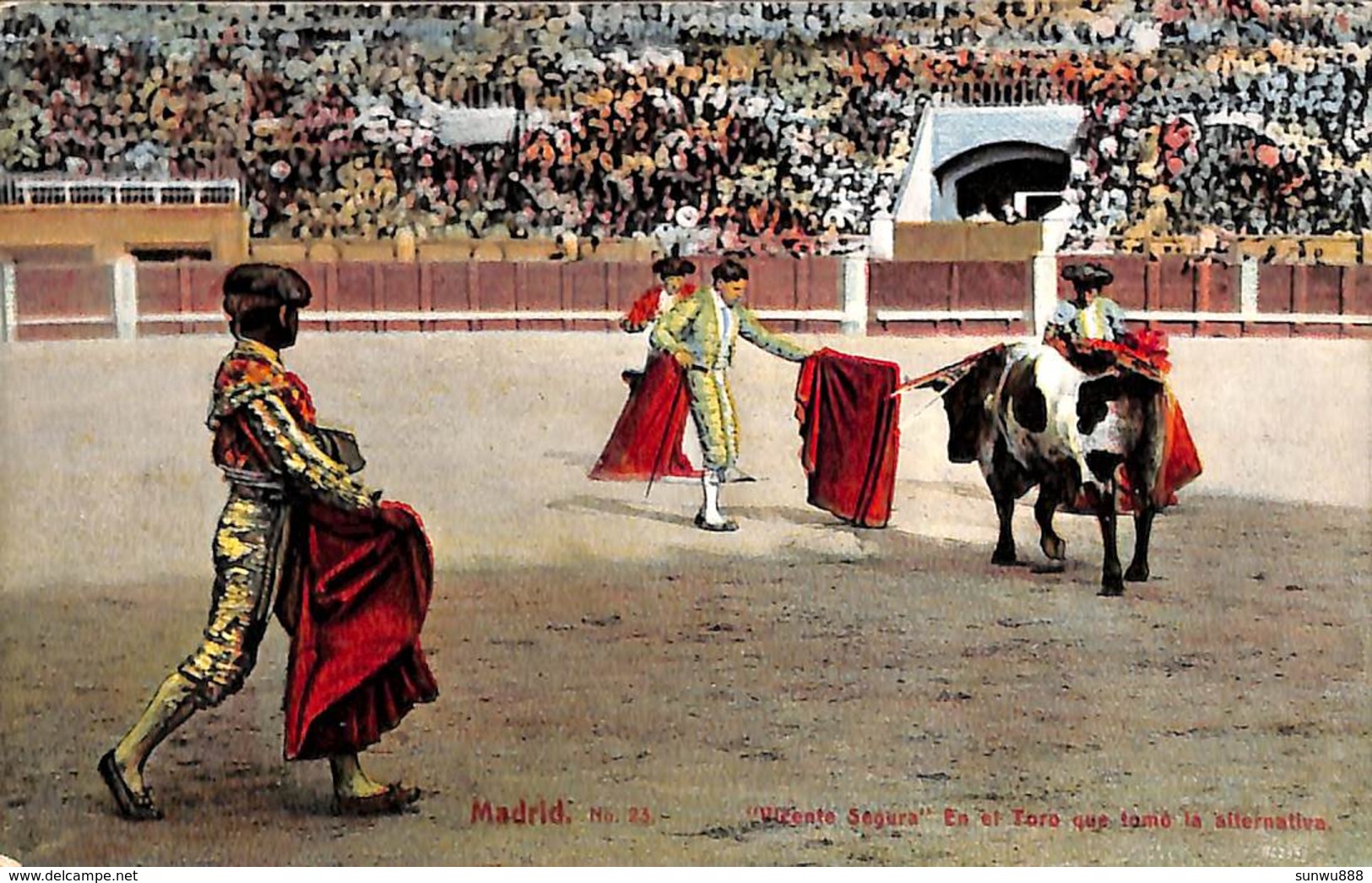 Lot Of 10 Postcards (2 Photos) Madrid Corrida Machaquito Toro.... - Corridas