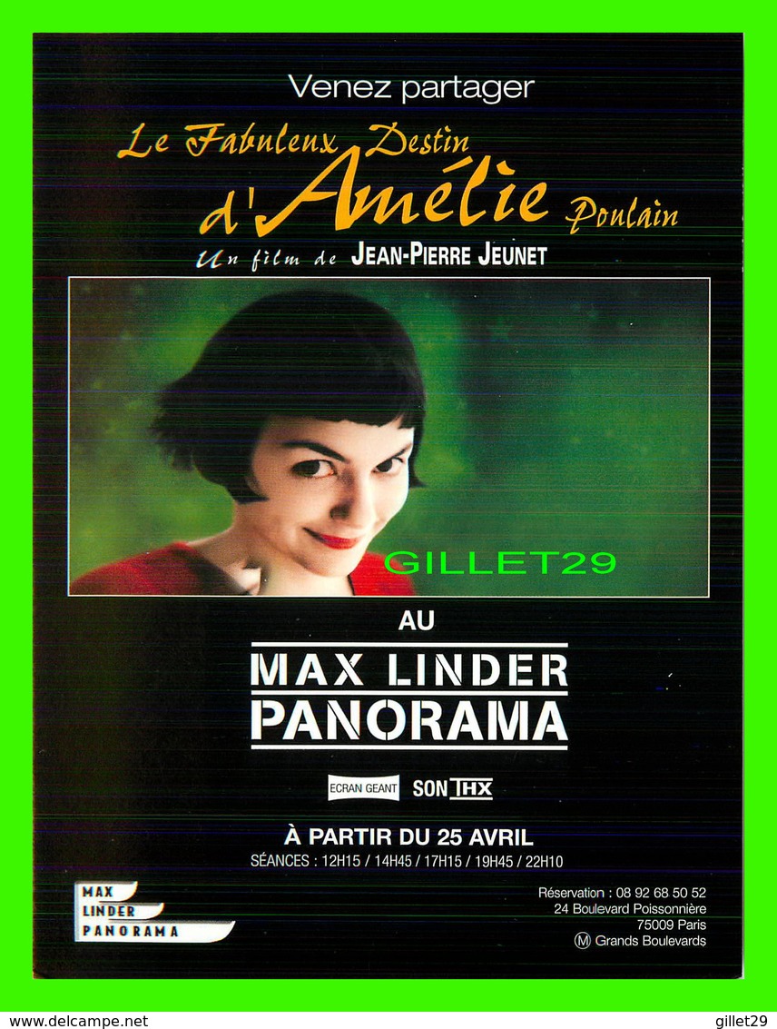 AFFICHE DE FILM - LE FABULEUX DESTIN D'AMÉLIE POULAIN - FILM DE JEAN-PIERRE JEUNET - - Affiches Sur Carte