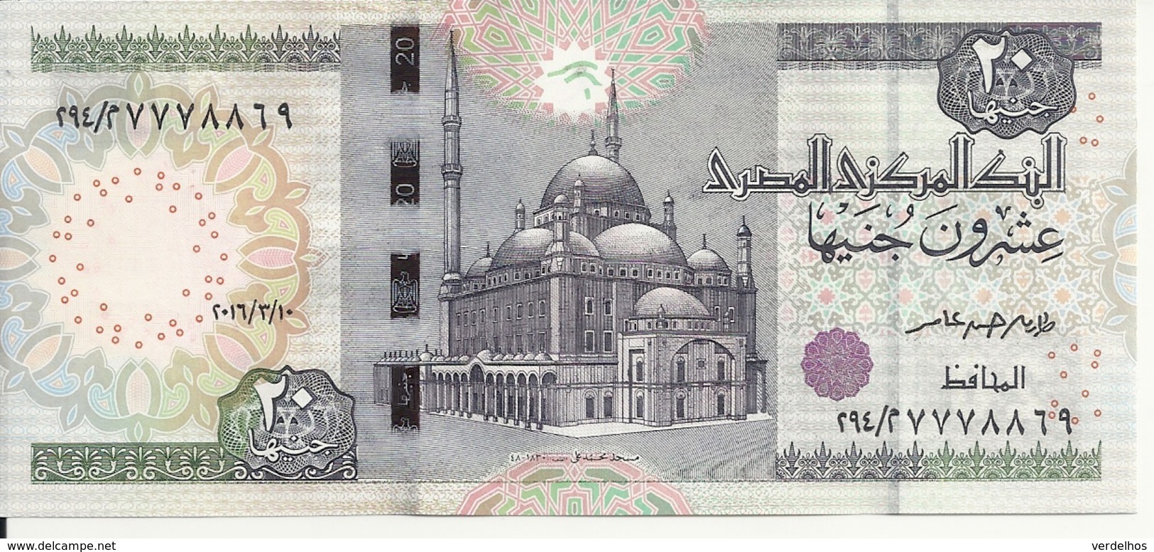 EGYPTE 20 POUNDS 2016 UNC P 65 - Egypte