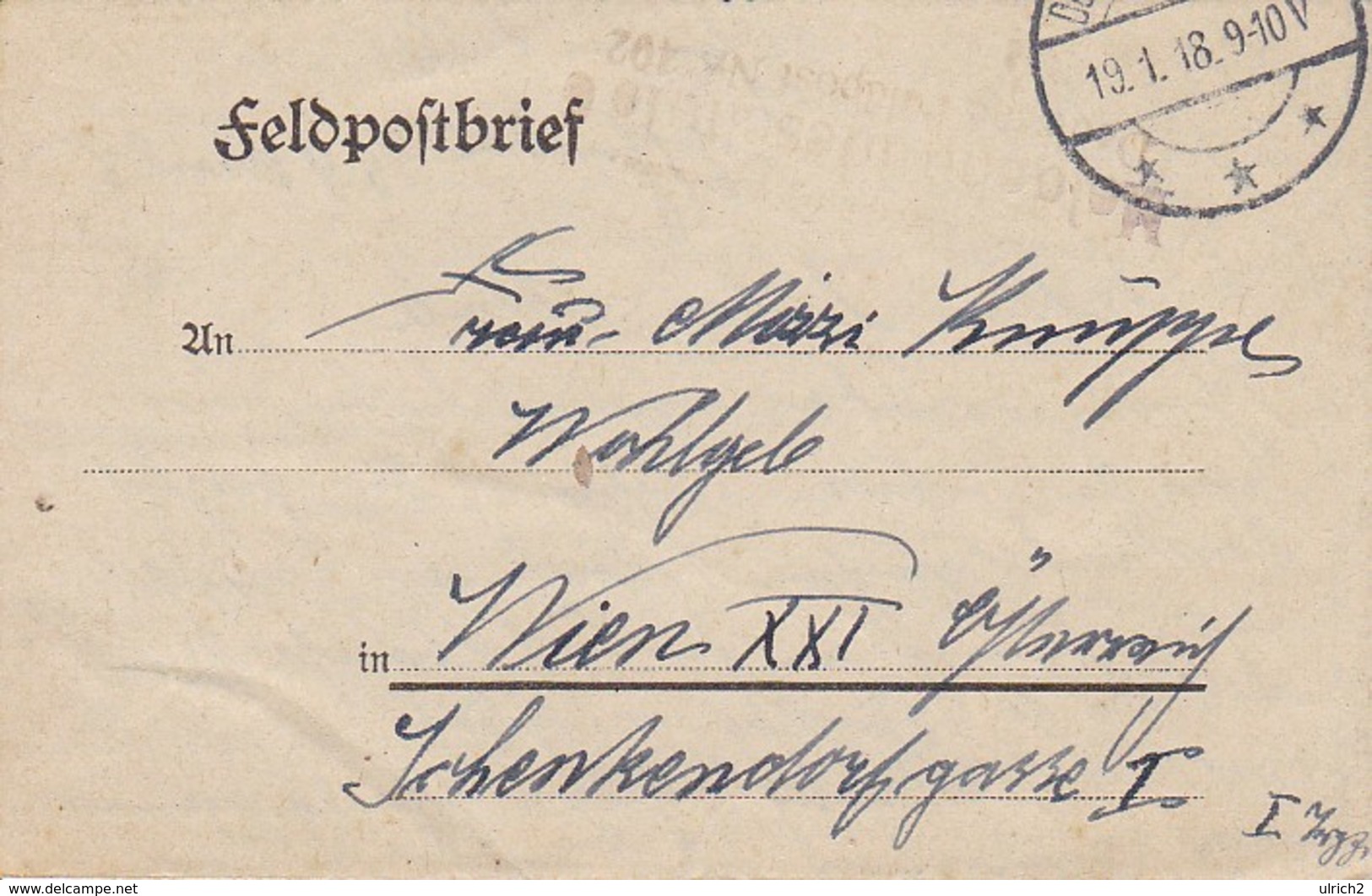 Feldpostkarte - Feldpost 402 Nach Wien - 1918 (38543) - Briefe U. Dokumente