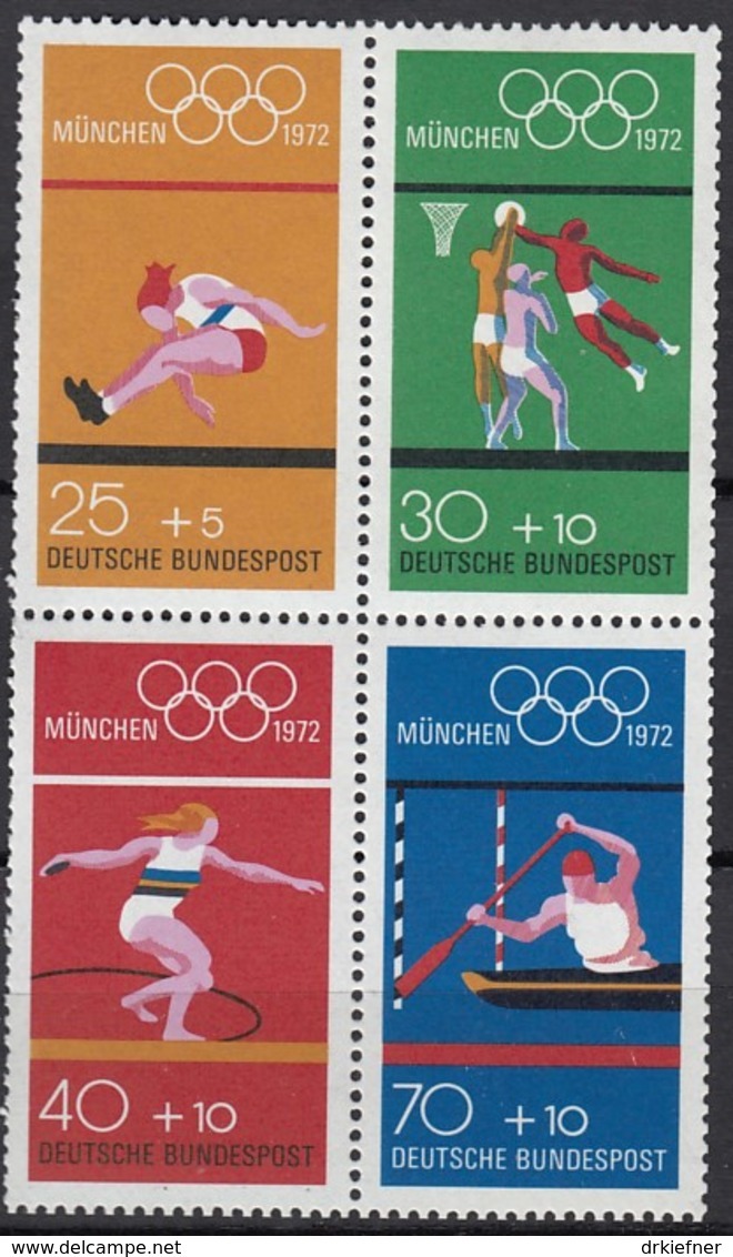 BRD  Heftchenblatt 22, Postfrisch**, Olympische Sommerspiele, München 1972 - Se-Tenant