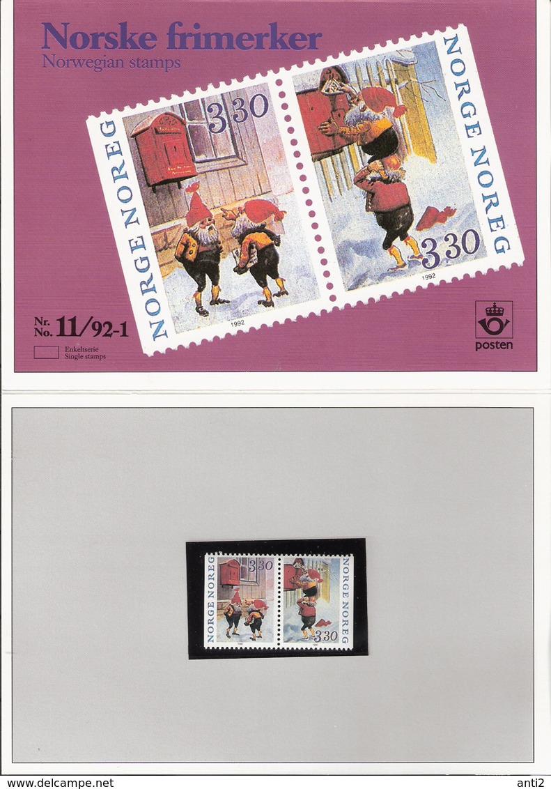 Norway Norge 1992 Christmas, Gnomes Mi 1112-1113  MNH(**) In Folder - Neufs