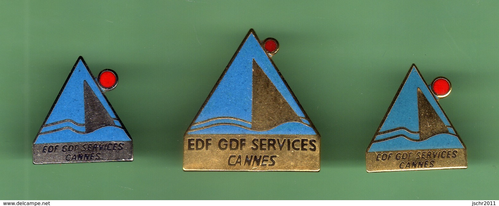 EDF - GDF *** CANNES *** Lot De 3 Pin's Differents *** EDF-01 - EDF GDF