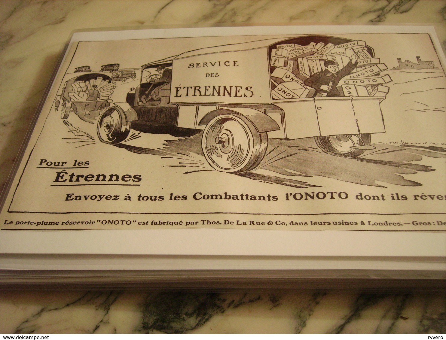 ANCIENNE PUBLICITE  PORTE PLUME LES ETRENNES AVEC ONOTO 1915 - 1914-18