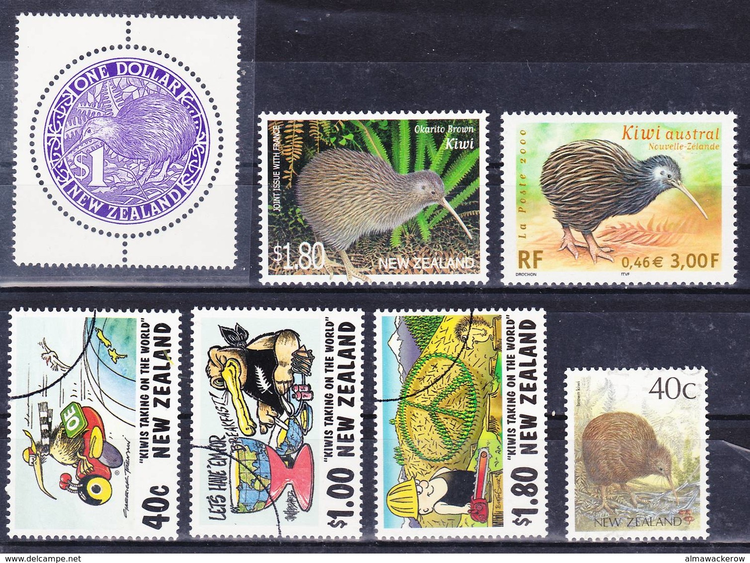 2019-0009 New Zealand Lot Of Kiwi Stamps MNH ** And Used O - Kiwis