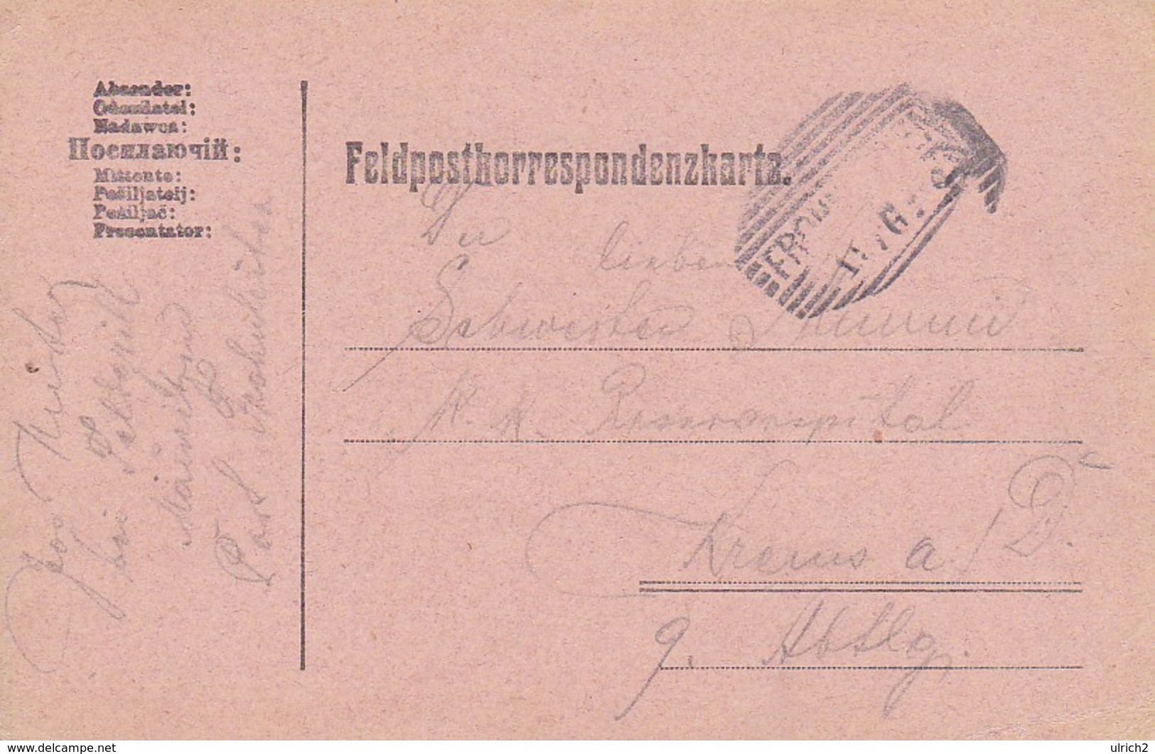 Feldpostkarte - Frohnleiten Nach Krems/Donau - 1916 (38554) - Briefe U. Dokumente