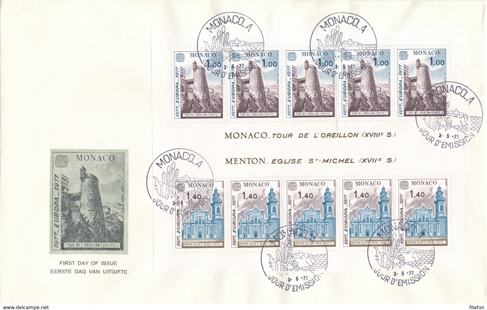 Monaco - 1977 - Europe - Block On FDC - FDC