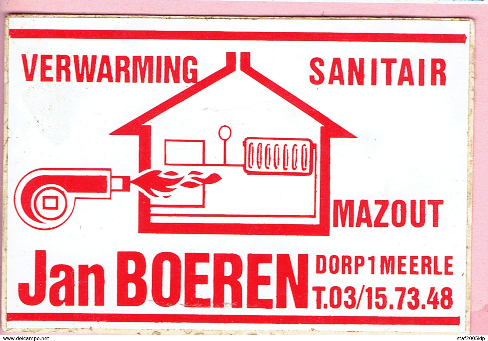 Sticker - Verwarming - Sanitair - Mazout - Jan BOEREN Dorp 1 Meerle - Autocollants