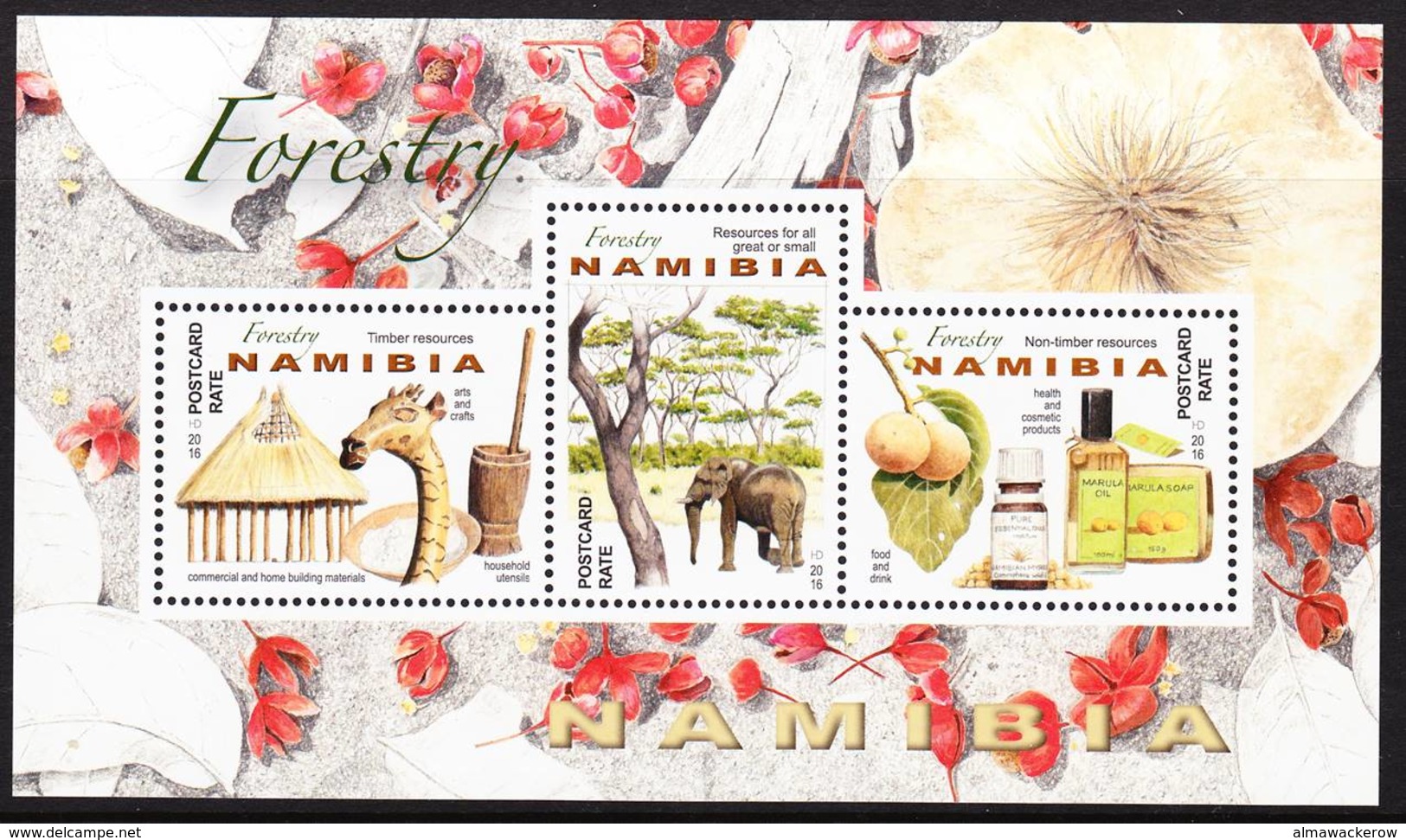 2019-0024 Namibia 2016 Forestry MS MNH ** - Namibie (1990- ...)