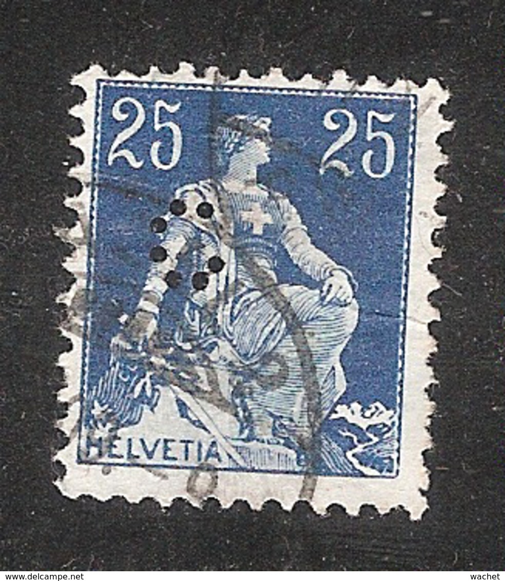 Perfin/perforé/lochung Switzerland No 99  1908-1933 - Hélvetie Assise Avec épée C  Handelsbank - Perfins