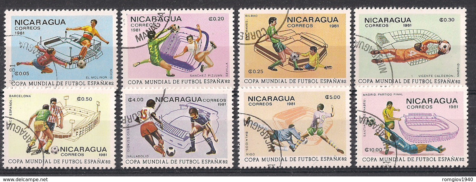 NICARAGUA   1981   ESPANA 82   YVERT  1145-1152   USATA   XF - Nicaragua