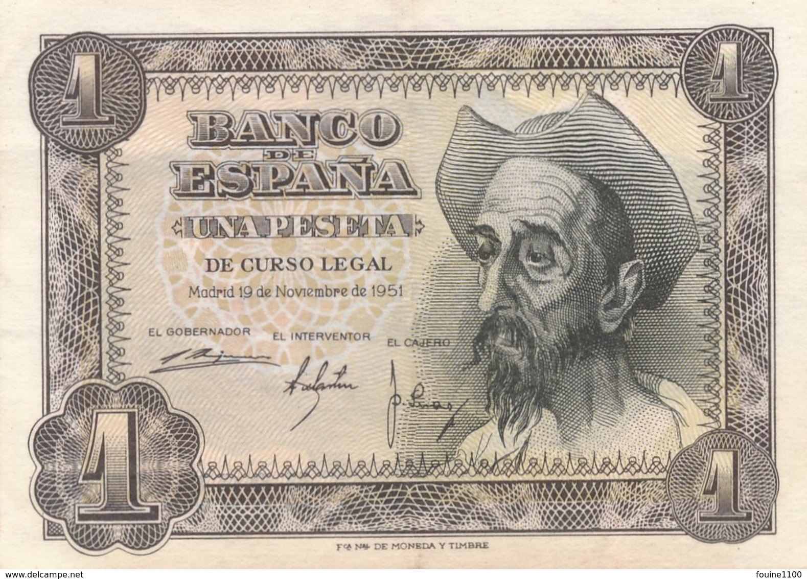 Billet De Banque Espagne Espana  1 Peseta  1951 - 1-2 Pesetas