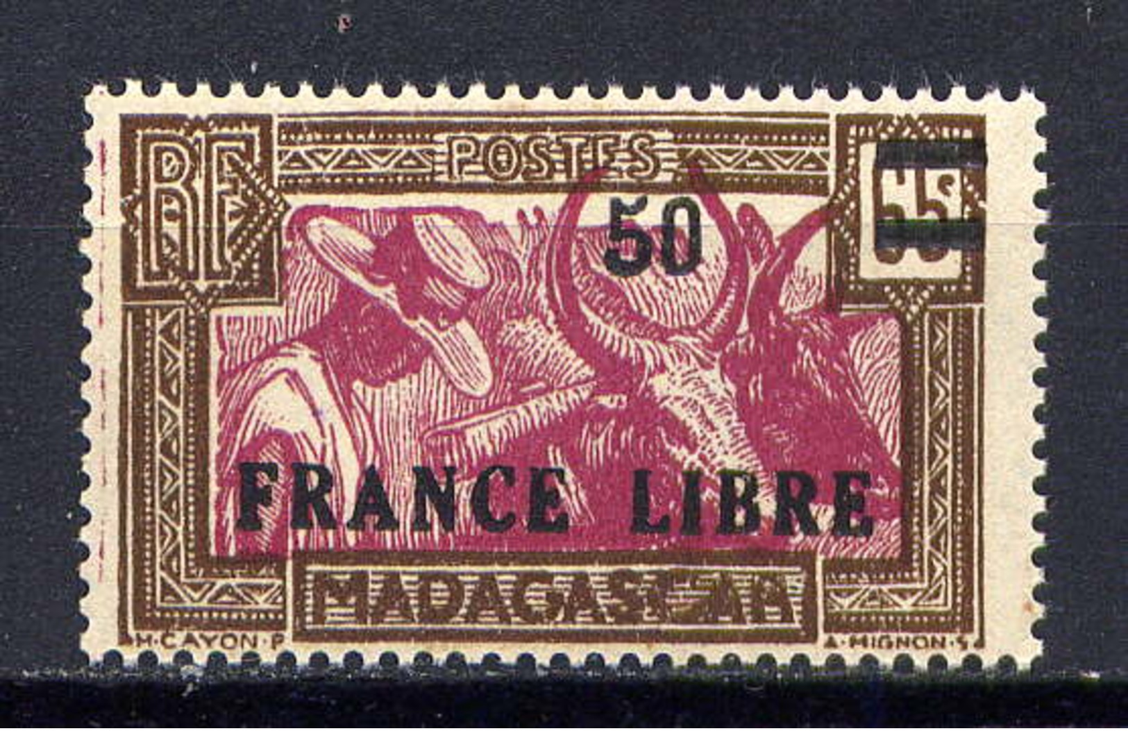 MADAGASCAR - 234* - ATTELAGE DE ZEBUS / FRANCE LIBRE - Neufs