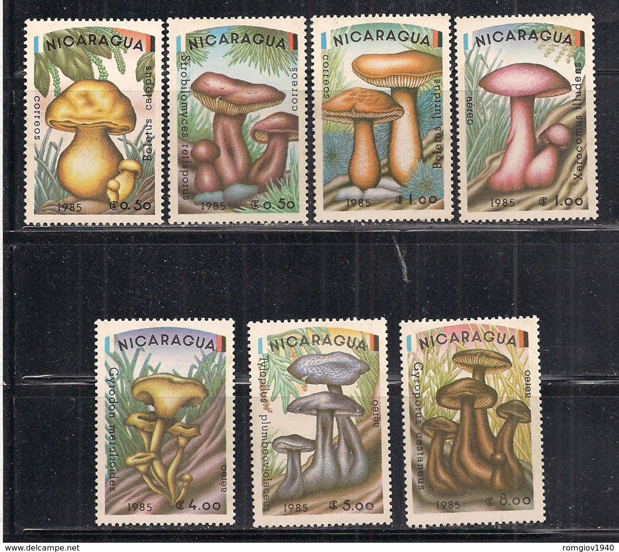 NICARAGUA   1985   FUNGHI   YVERT 1361-1363+POSTA AEREA 1085-1088 MNH XF - Nicaragua