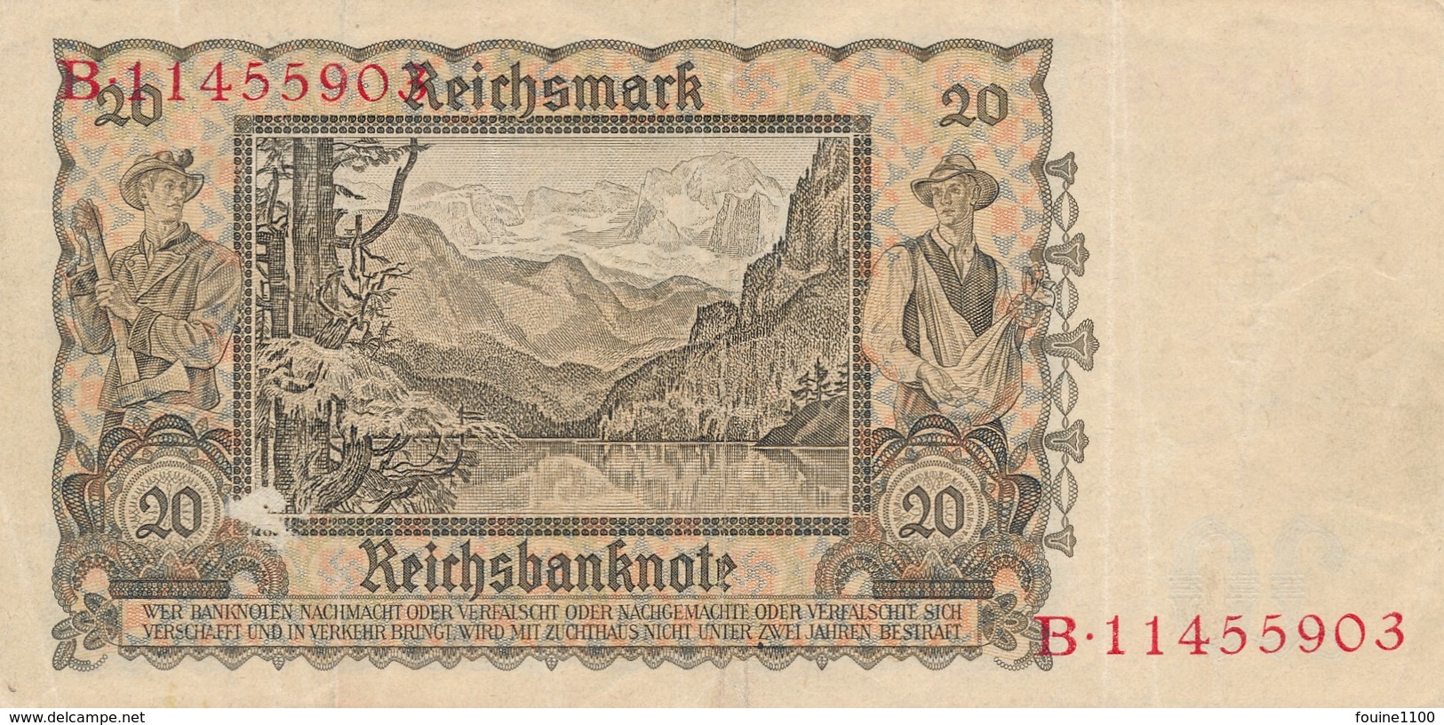 Billet De Banque  Germany ALLEMAGNE 20 MARK 1939 - 20 Reichsmark