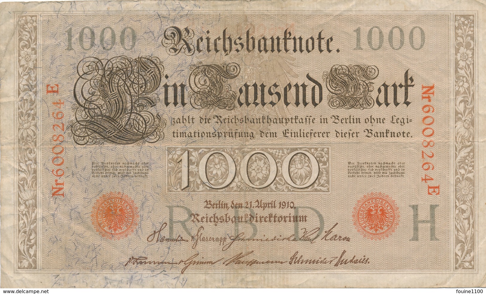 Billet De Banque  Germany ALLEMAGNE 1000 MARK 1910 - 1000 Mark