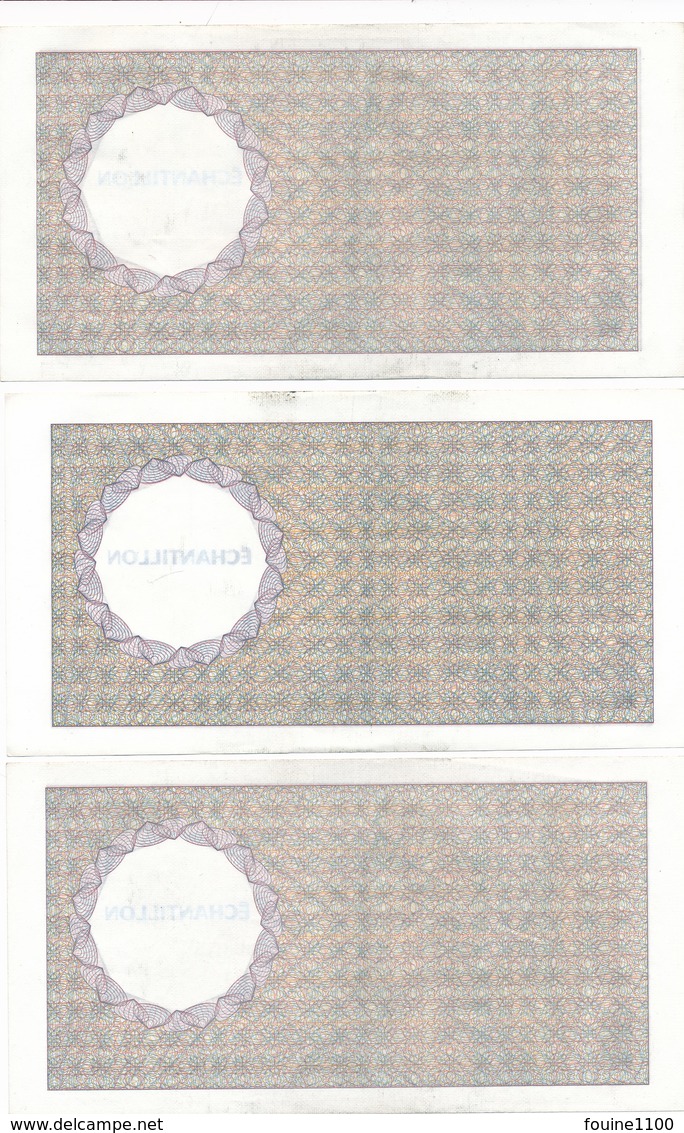 Lot De 3 Billets Fictifs  Billet Echantillon. Banque De France. N° 1250 - Fictifs & Spécimens