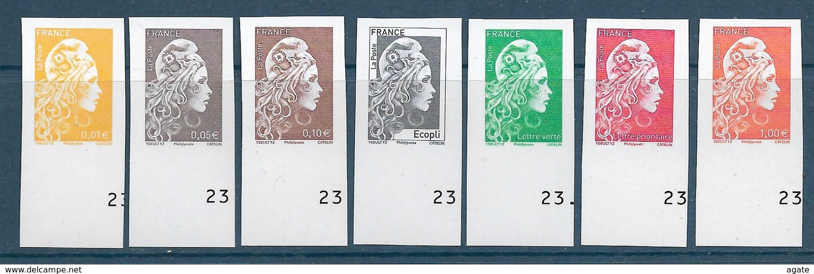 Marianne L'Engagée Non Dentelée - 7 Valeurs Des Feuillets (2018) Neuf** - Mint/Hinged