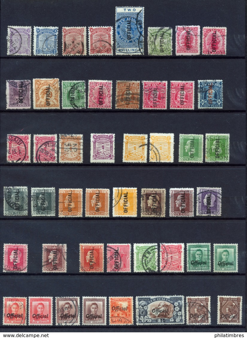NOUVELLE-ZELANDE Timbres De Services - Période 1891 à 1954  - Tout état - Voir Les 2 Photos - Collections (sans Albums)