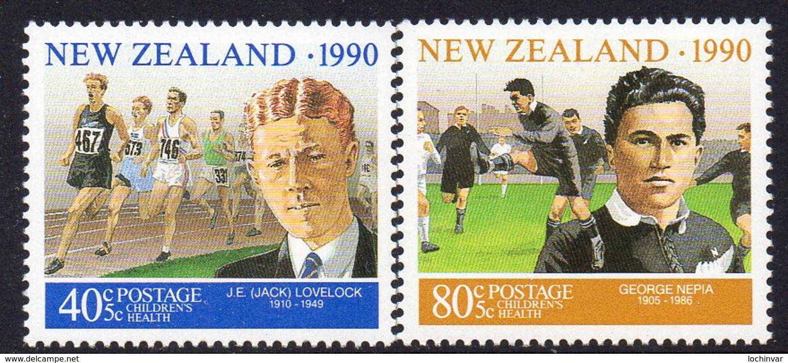 NEW ZEALAND, 1990 HEALTH/SPORTS 2 MNH - Unused Stamps