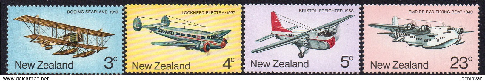 NEW ZEALAND, 1974 PLANES 4 MNH - Unused Stamps