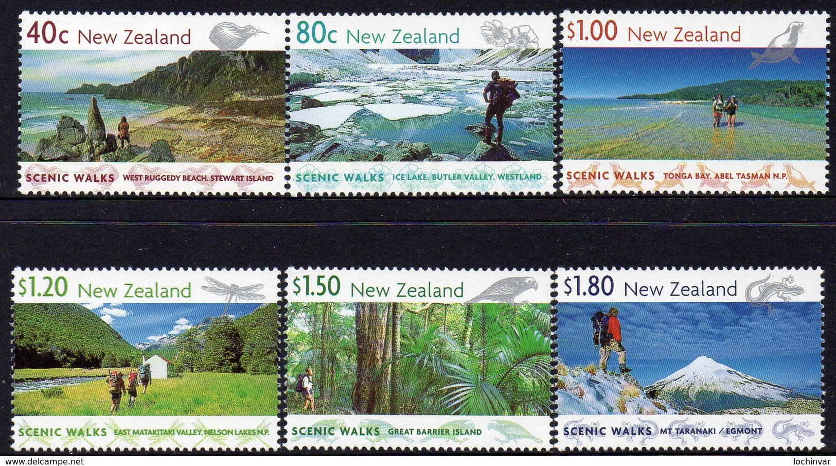 NEW ZEALAND, 1999 SCENIC WALKS 6 MNH - Nuevos