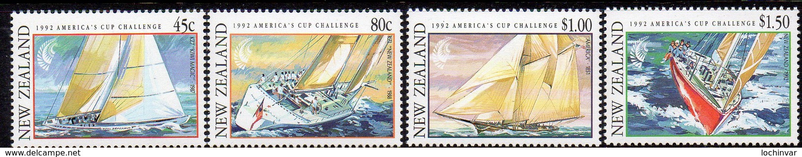 NEW ZEALAND, 1992 AMERICAS CUP 4 MNH - Unused Stamps