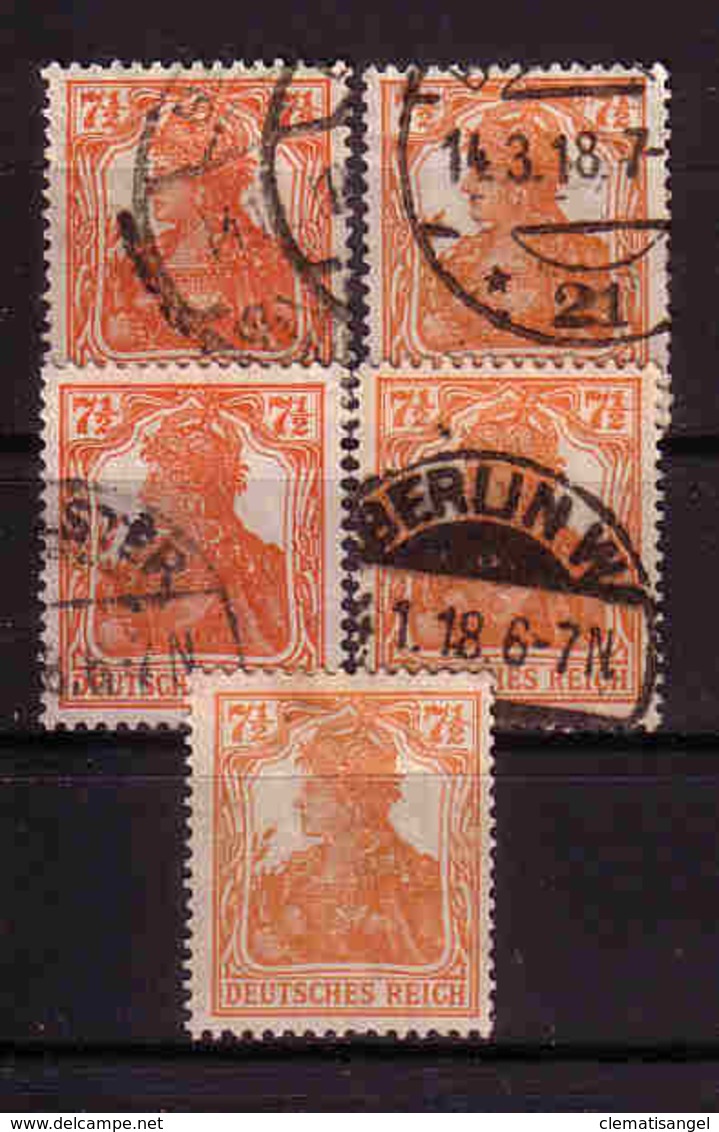 66c * DEUTSCHES REICH 99 * 5x 7,5 PFENNIG GERMANIA * MICHEL 12,70 * GEMISCHT ** !! - Other & Unclassified