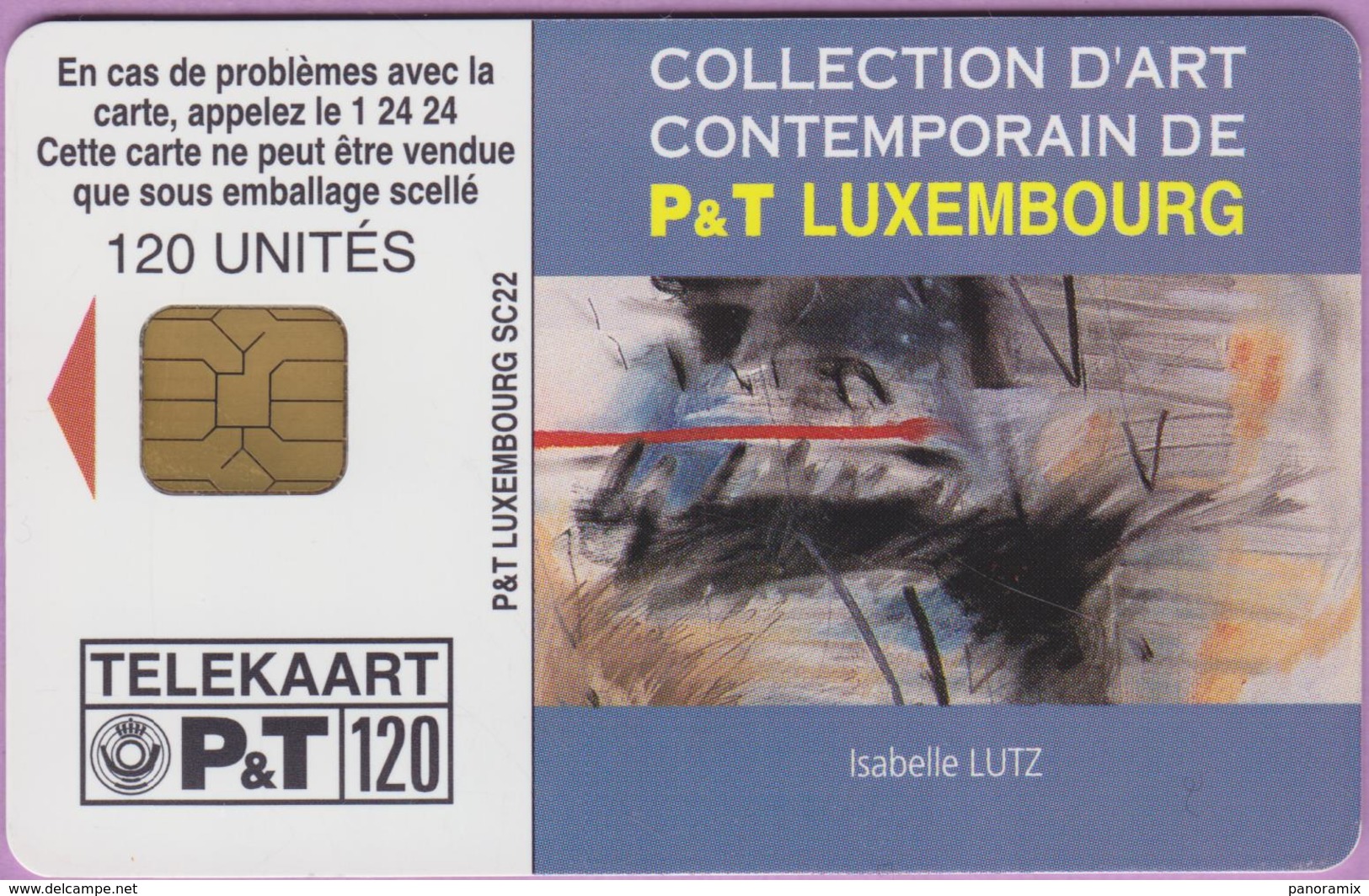 Télécarte Luxembourg °° SC22 - Peintre Isabelle Lutz -Orga1- 120 U - 2000 - RV. - Luxembourg