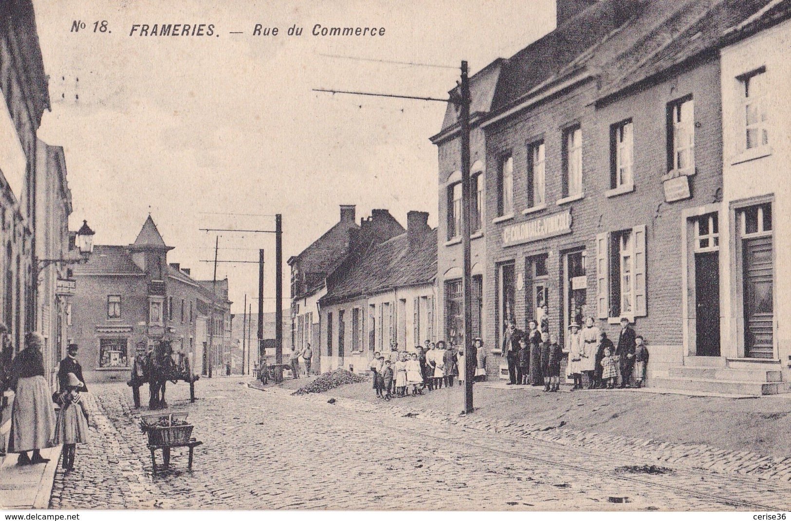 Frameries Rue Du Commerce Circulée En 1911 - Frameries