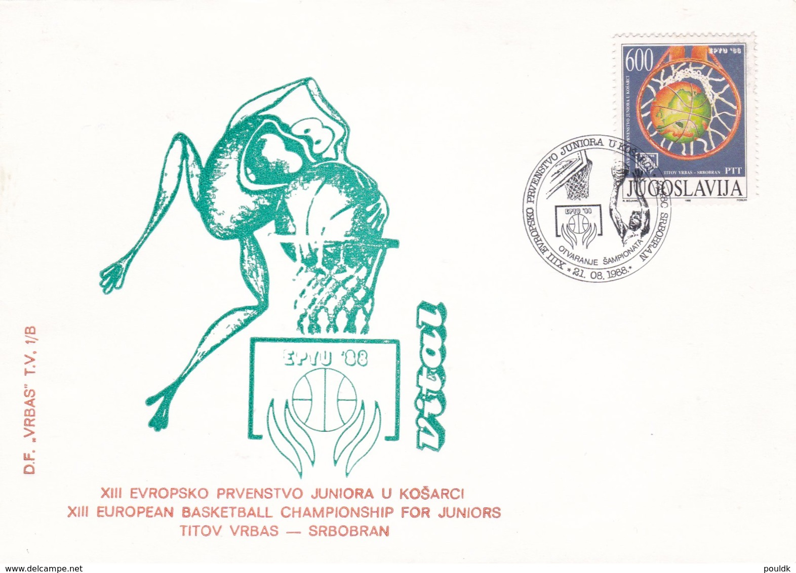 Yugoslavia FDC 1988 Basketball (0017) - Baloncesto