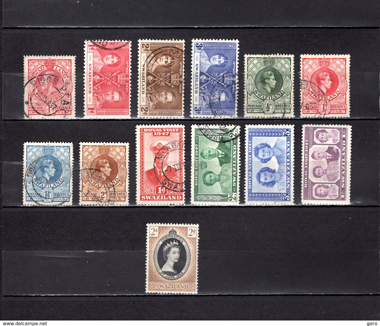 Swaziland   1933-53   .  Y&T  Nº    11-20/22-27/30-44/47-54 - Swaziland (...-1967)