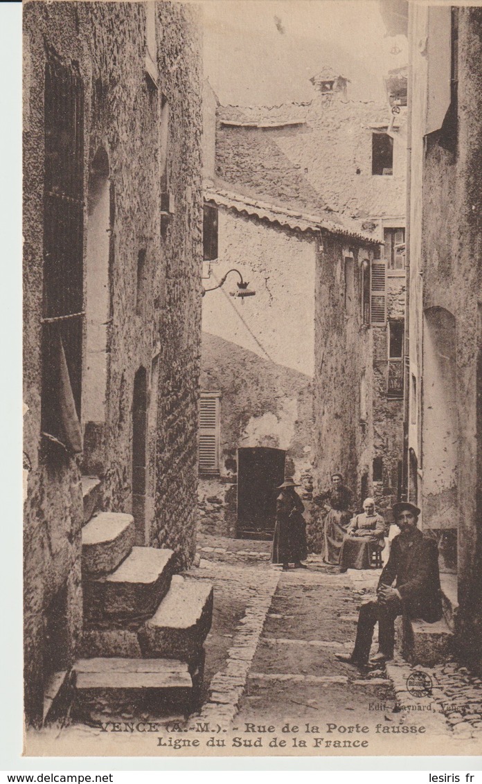 CPA - VENCE -  RUE DE LA PORTE FAUSSE - LIGNE DU SUD DE LA FRANCE - ANIMEE - GILETTA - Vence