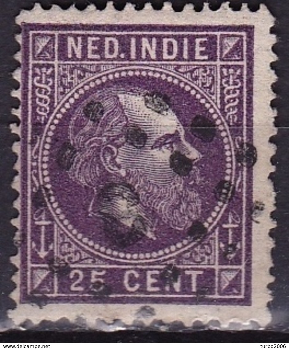 Ned. Indië: 1870 Koning Willem III 25 Cent Violet Lijntanding 13¼ : 14 Gr. G.  NVPH 13 D - Indes Néerlandaises