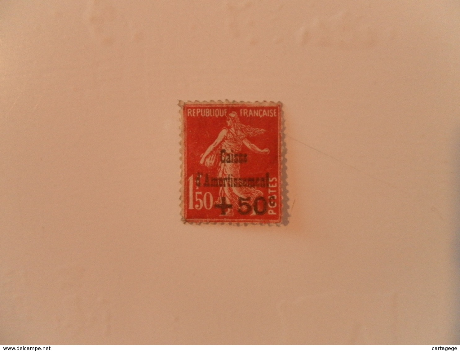 FRANCE  YT277 CAISSE D'AMORTISSEMENT +50c. S. 1f50. Rouge Sombre* - Neufs