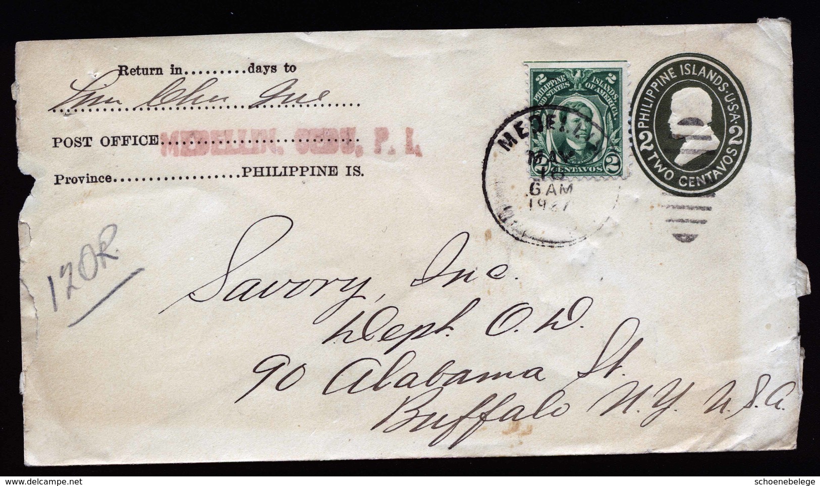 A5776) US Philippinen Brief 1927 N. Buffalo / USA - Philippines