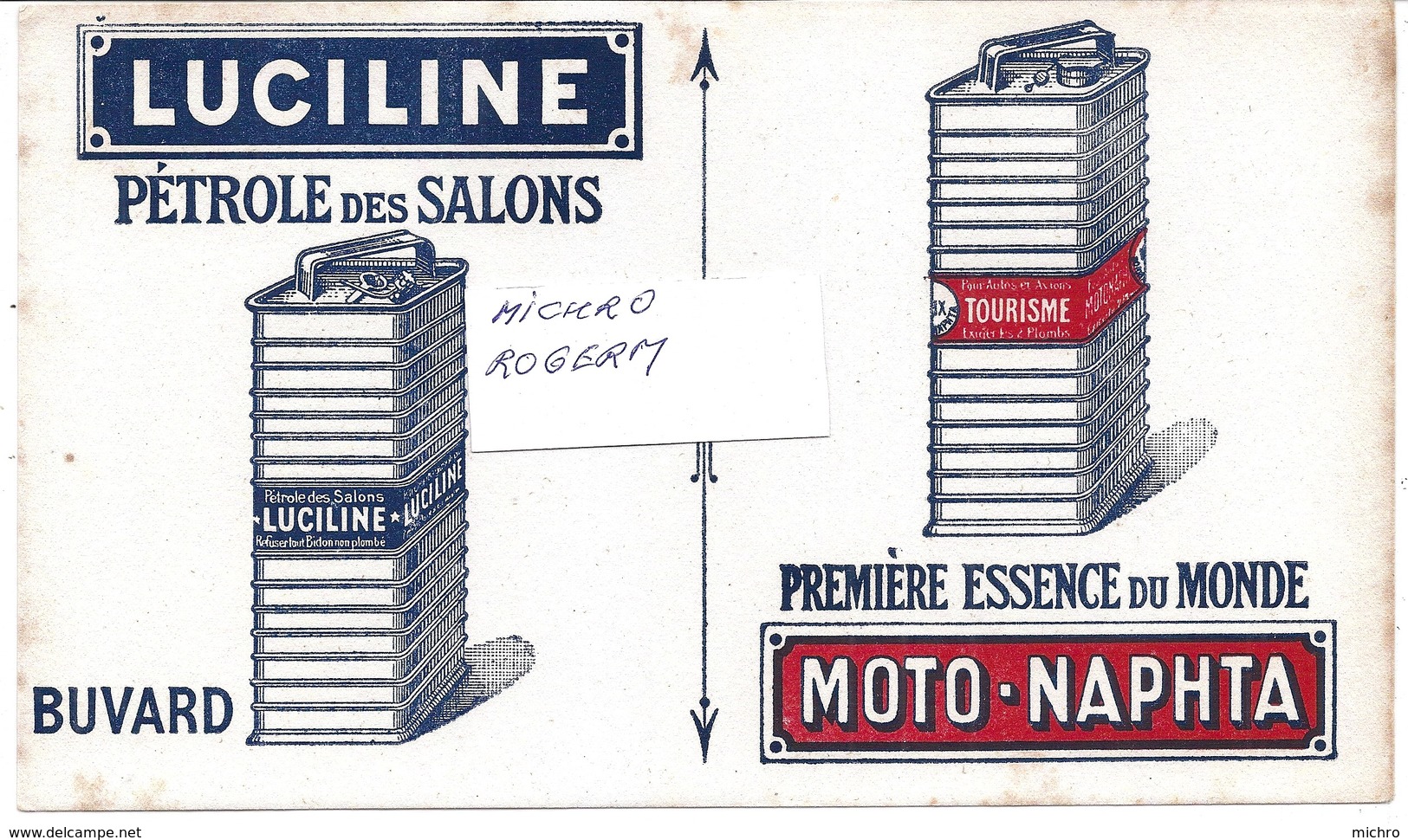 Buvard LUCILINE - PETROLE Des SALONS De MOTO-NAPHTA -1ère ESSENCE Du Monde  310119 - Autres & Non Classés