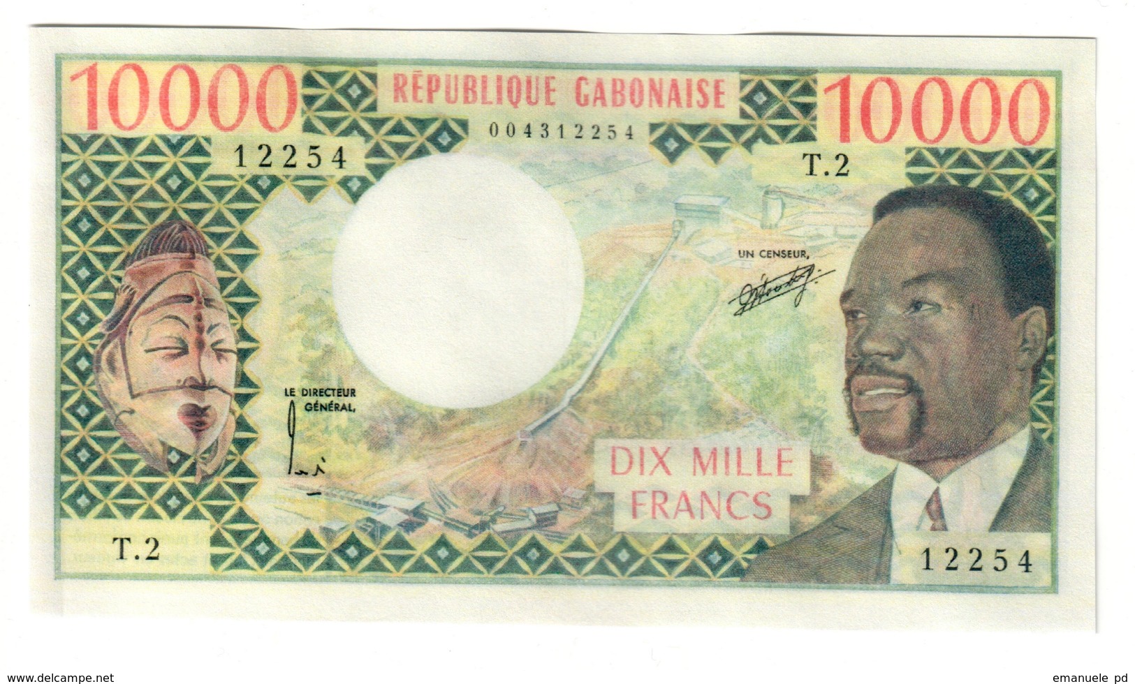 Gabon 10000 Francs 1974 REPRODUCTION - Gabon