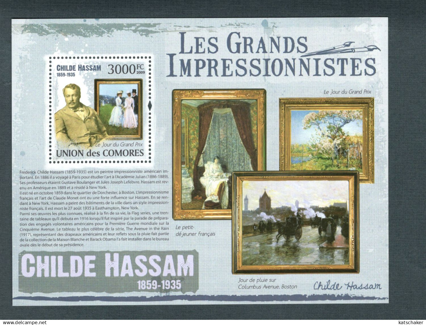 697770394 COMORES POSTFRIS MINT NEVER HINGED POSTFRISCH EINWANDFREI  YVERT BF 241  LES GRANDS IMPRESSIONISTES - Comoros