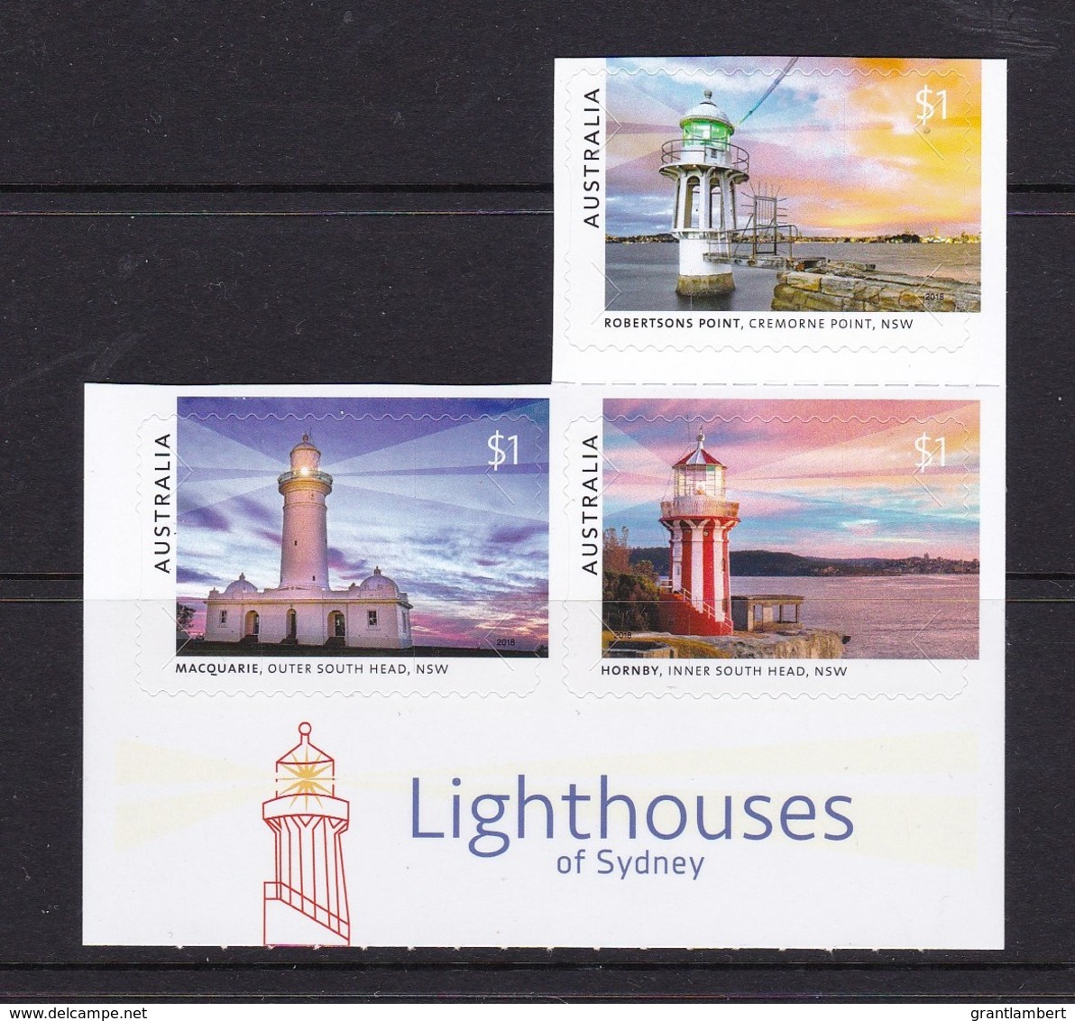 Australia 2018 Lighthouses Of Sydney Set Of 3 Self-adhesives MNH - Mint Stamps