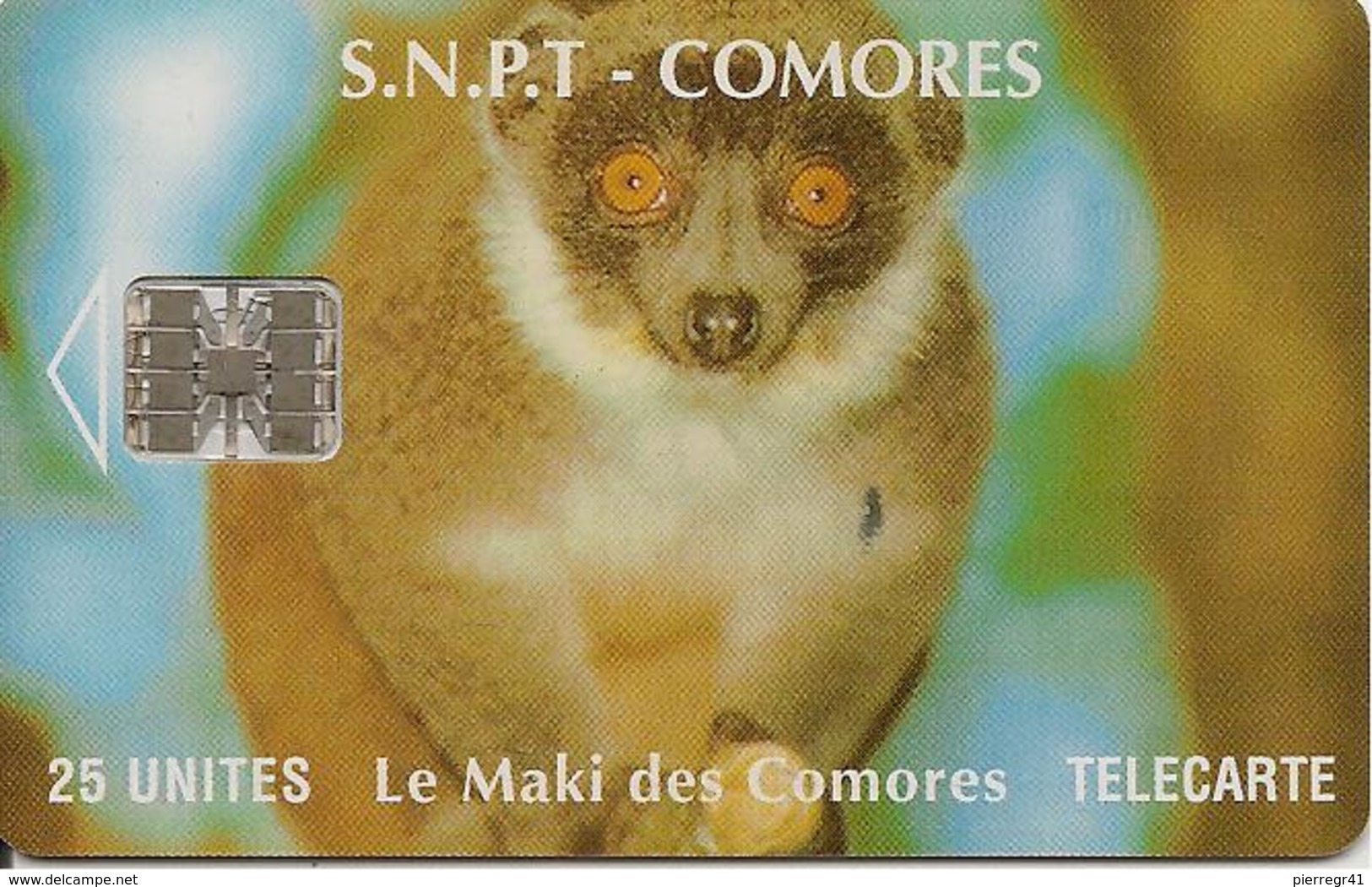 CARTE-PUCE-25U-SC7-SNPT COMORES-MAKI-UTILISE-V°Sans N°-TBE - Comore