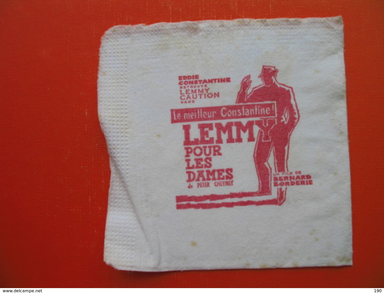 Paper Napkin.UN FILM DE BERNARD BORDERIE.LEMMY - Werbeservietten