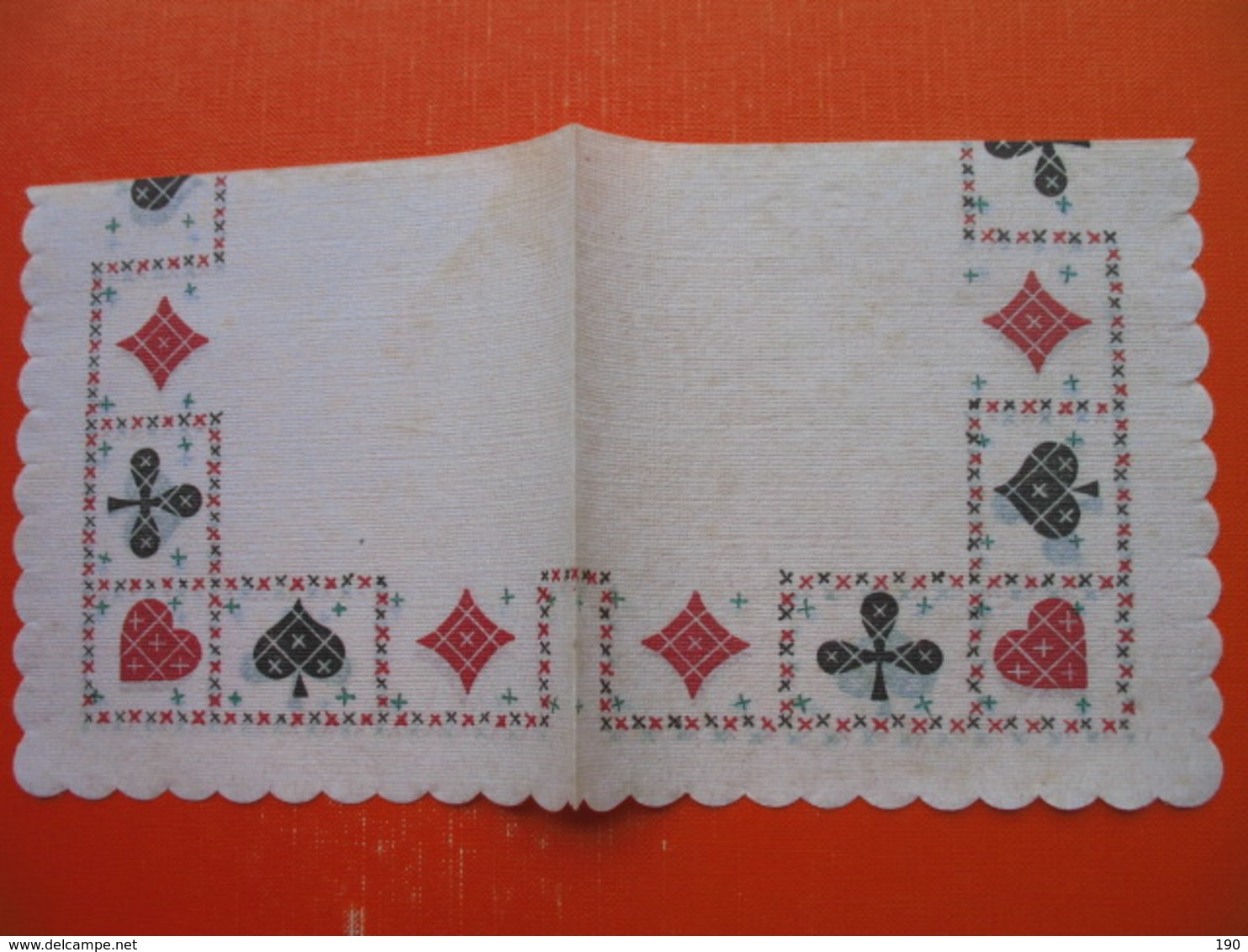 6 Old Paper Napkins.Spade,diamond,club,...(playing Cards) - Company Logo Napkins