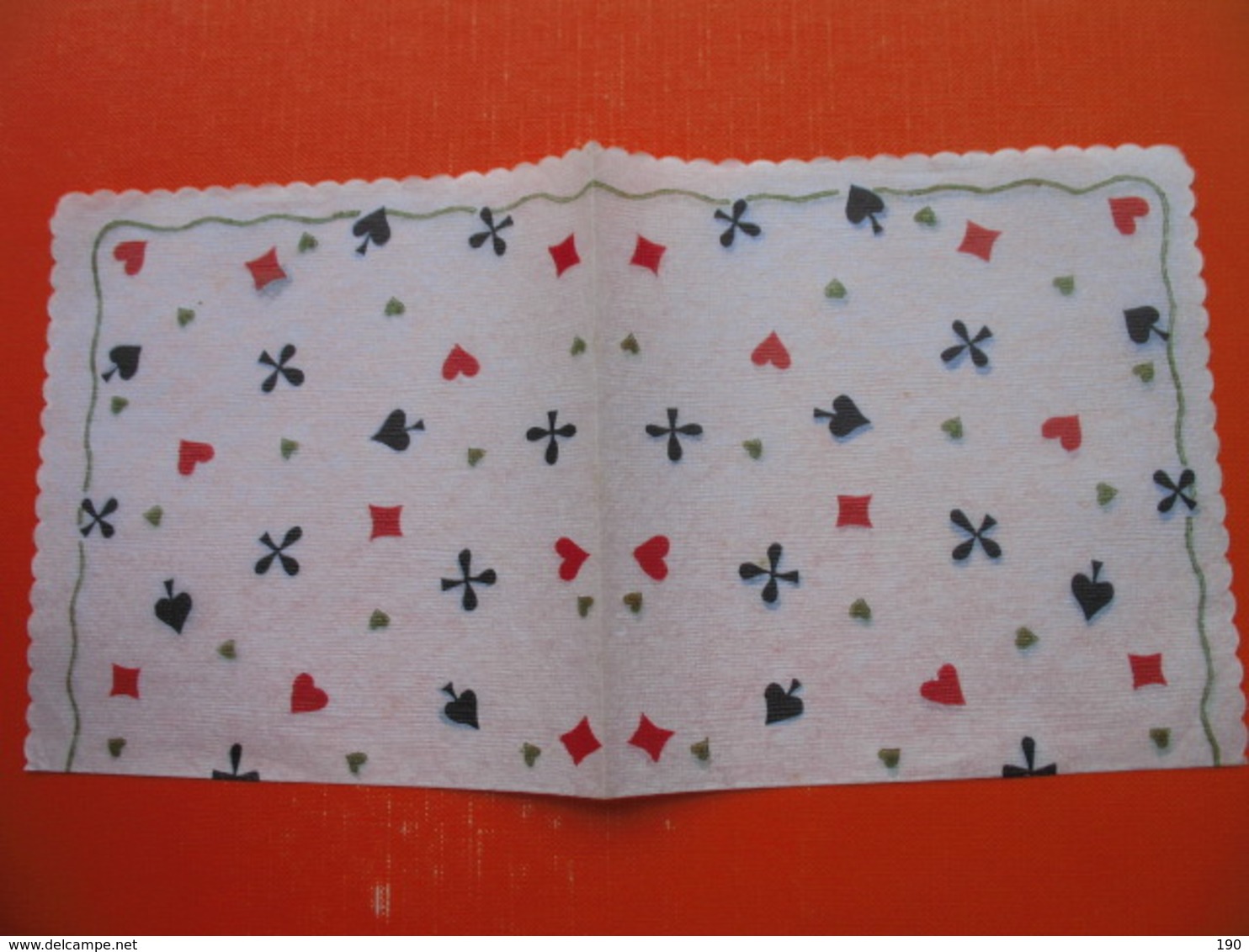 6 Old Paper Napkins.Spade,diamond,club,...(playing Cards) - Serviettes Publicitaires