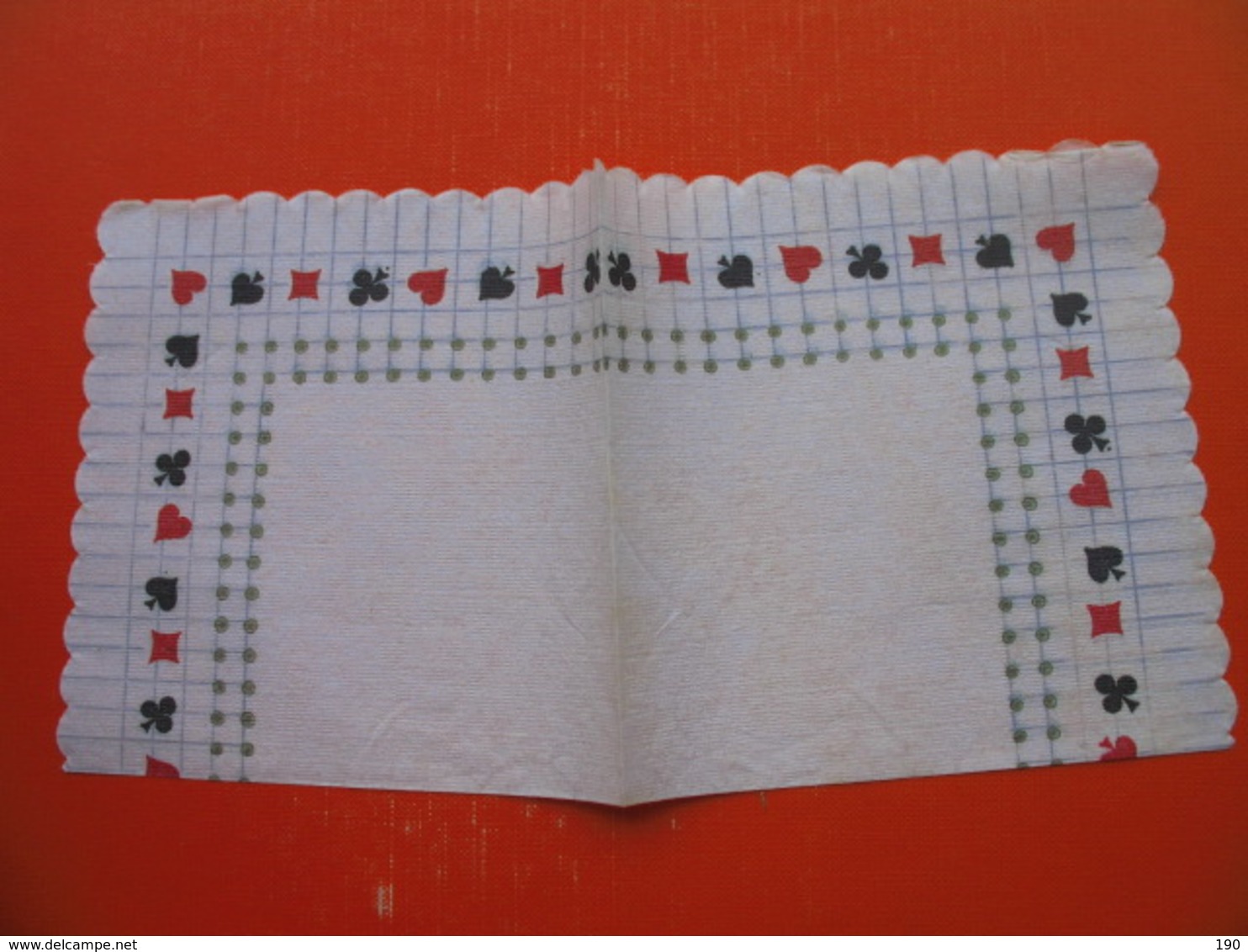 6 Old Paper Napkins.Spade,diamond,club,...(playing Cards) - Servilletas Publicitarias