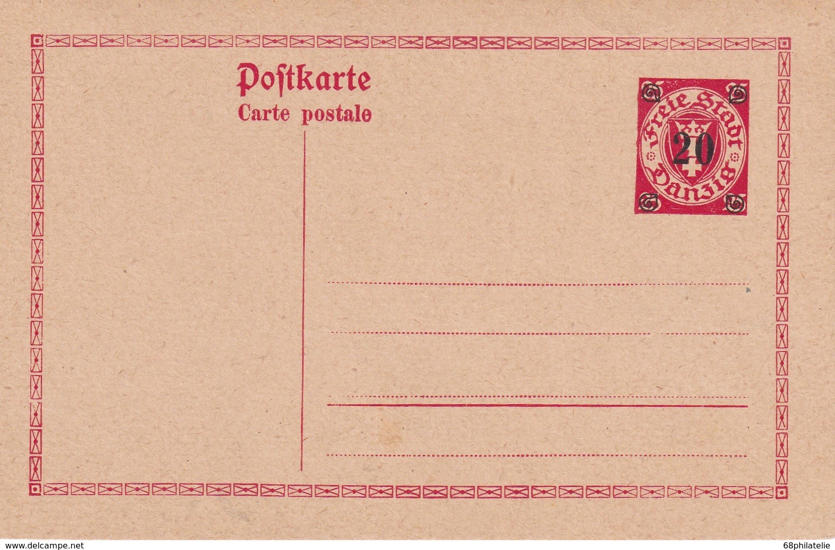 DANZIG   ENTIER POSTAL/GANZSACHE/POSTAL STATIONERY CARTE - Sonstige & Ohne Zuordnung