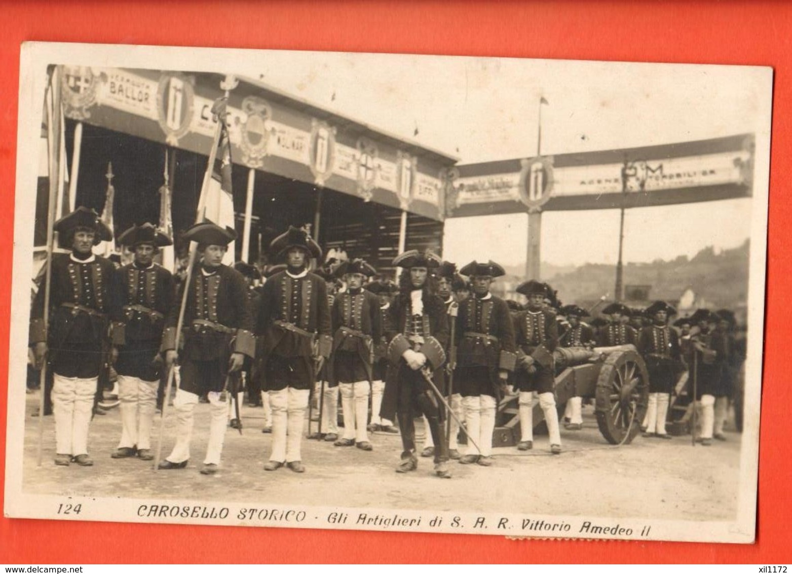 VAI-21 Carosello Storico Gli Artiglieri Di S. M. R. Vittorio Amadeo II. Viaggiata Da Torino Per Svizzera 1923 - Altri & Non Classificati