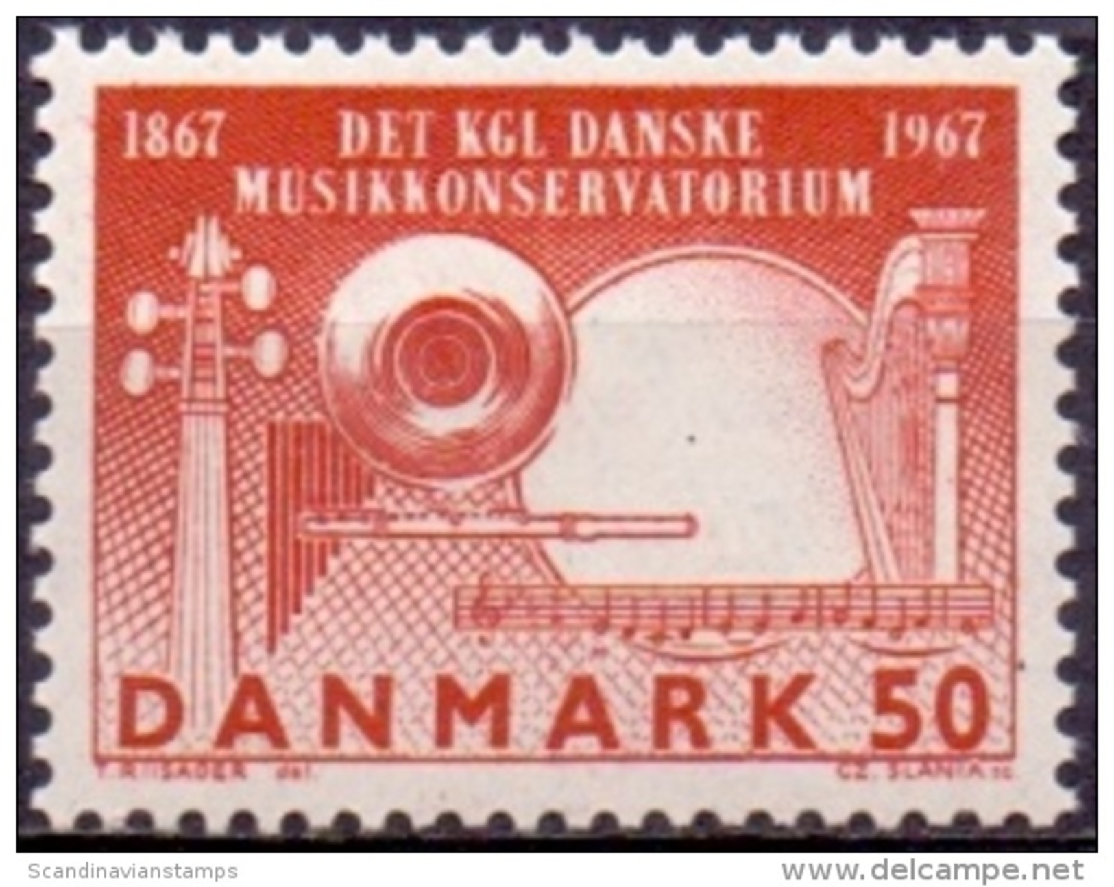 DENEMARKEN 1967 Muziekacademie Fluorescerend PF-MNH - Neufs