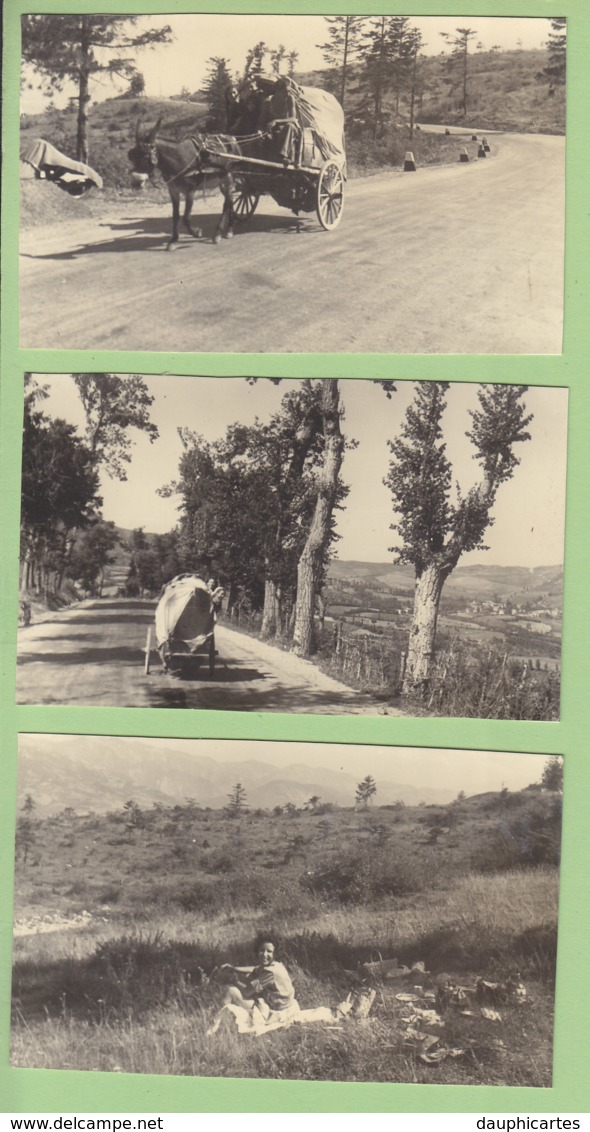 Vers PIETRAMALA , 10 Août 1948, Entre Passo Di Raticosa Et Passo Delle Futa. En étrange Attelage. 3 Photos. - Luoghi