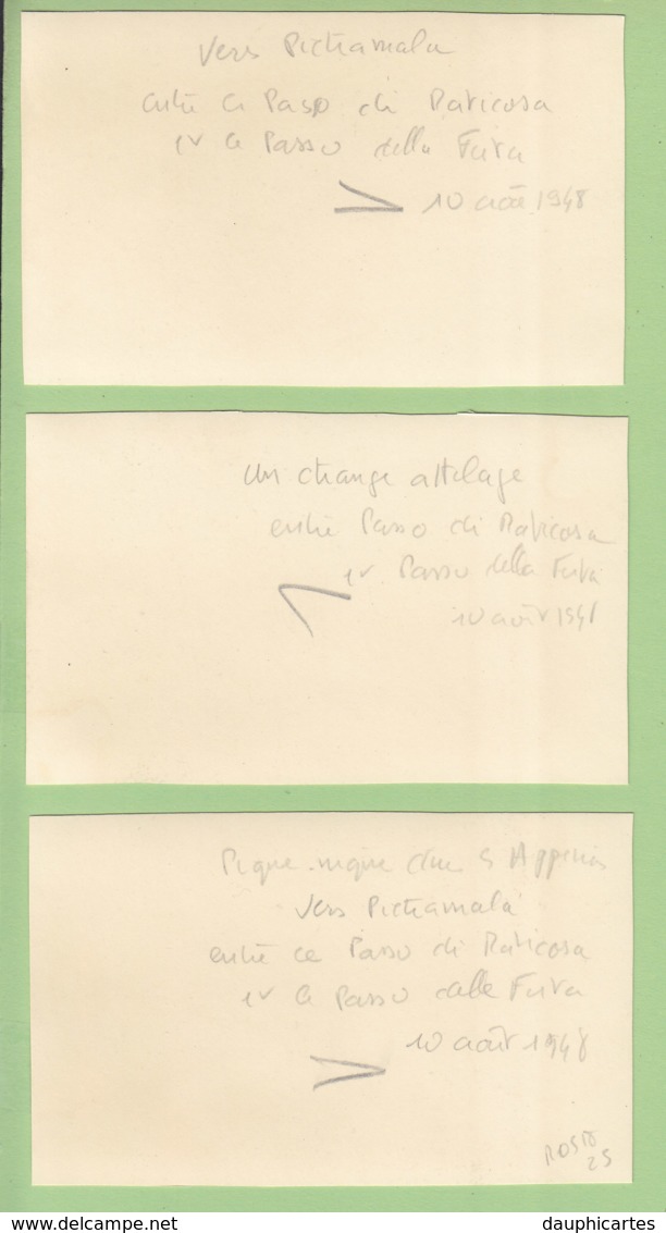 Vers PIETRAMALA , 10 Août 1948, Entre Passo Di Raticosa Et Passo Delle Futa. En étrange Attelage. 3 Photos. - Luoghi